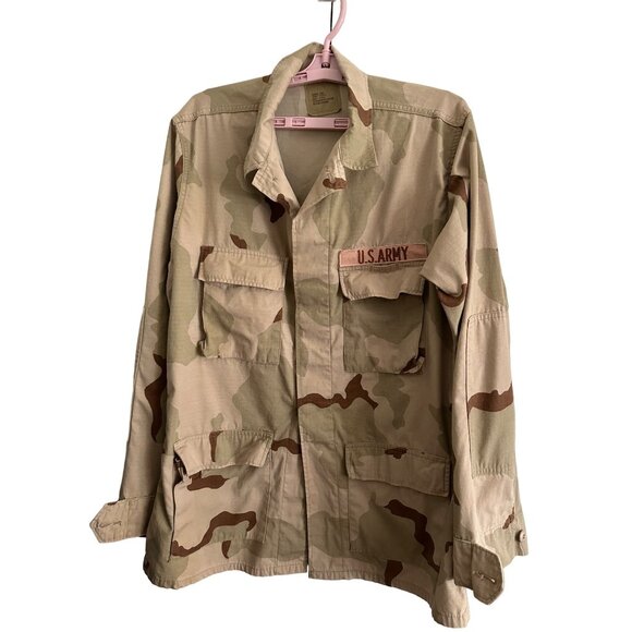 Vintage US Army Desert Camo Jacket Size Medium Rip Stop Fabric - Picture 1 of 15